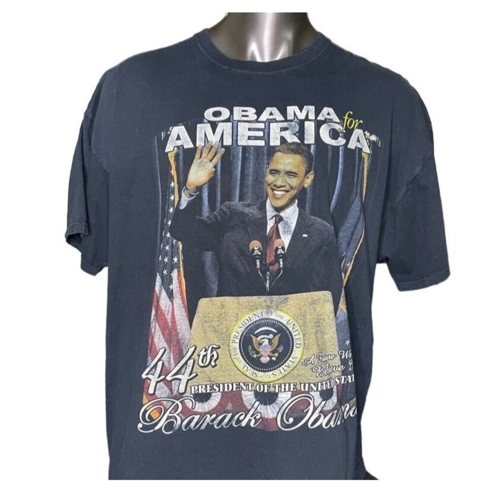 Mens Obama America 44th President Black T Shirt Big Tall Size 3X u